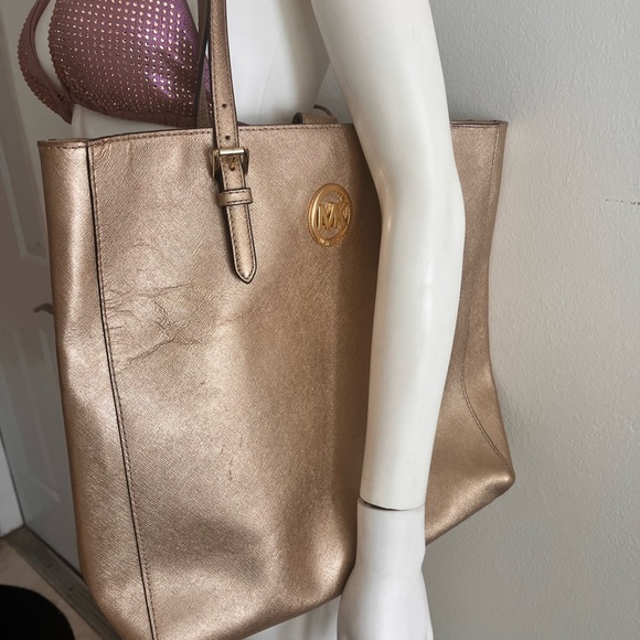 Michael Kors Metallic Gold Tote - Picture 2 of 7